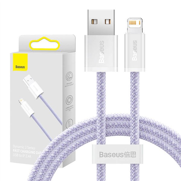 USB cable for Lightning Baseus Dynamic 2 Series, 2.4A, 1m (purple)