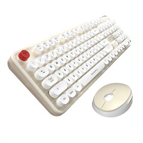 MOFII Sweet 2.4G Wireless Keyboard + Mouse Set (White and Beige)