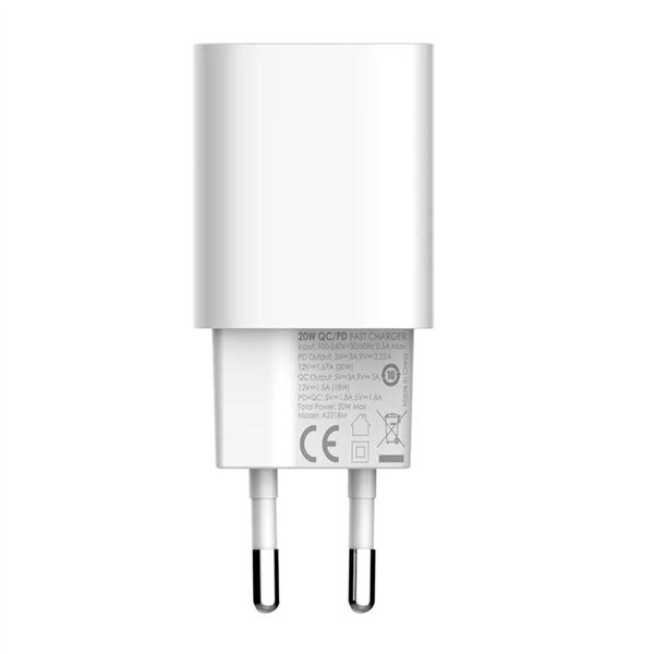 Wall charger LDNIO A2318M USB, USB-C + USB-C - Lightning Cable