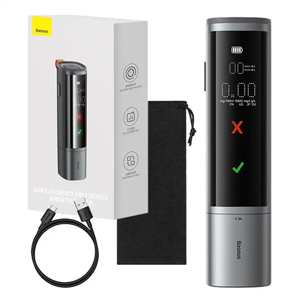 Electronic Breathalyzer Baseus SafeJourney Pro (Grey)
