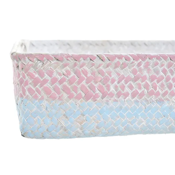 Basket set DKD Home Decor Natural Fibre Mediterranean Boho 26 x 26 x 9 cm 8,5 cm