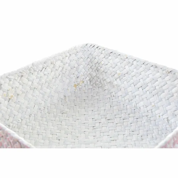 Basket set DKD Home Decor Natural Fibre Mediterranean Boho 26 x 26 x 9 cm 8,5 cm