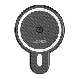 LDNIO Car Mount ,MA20 with inductive charger 15W and metal ring (Black)