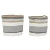 Grozs DKD Home Decor Balts Pelēks Dabisks Džuts Džuta (2 Daudzums)