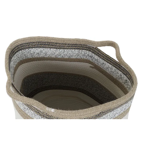Grozs DKD Home Decor Balts Pelēks Dabisks Džuts Džuta (2 Daudzums)