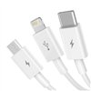 Quick Charge USB to M+L+C Baseus Superior Data 3.5A 1m (White)