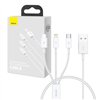 Quick Charge USB to M+L+C Baseus Superior Data 3.5A 0,5m (White)