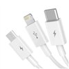 Quick Charge USB to M+L+C Baseus Superior Data 3.5A 0,5m (White)