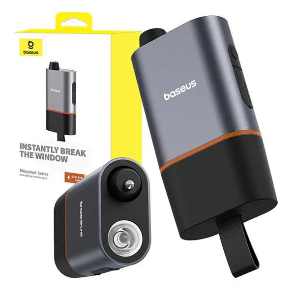 Baseus Sharp Tool Safety Hammer (Window-breaking+Safety belt cutting) Black