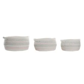 Grozs DKD Home Decor Balts Melns Oranžs 52 x 43 x 25 cm 3 Daudzums