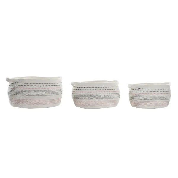 Grozs DKD Home Decor Balts Melns Oranžs 52 x 43 x 25 cm 3 Daudzums