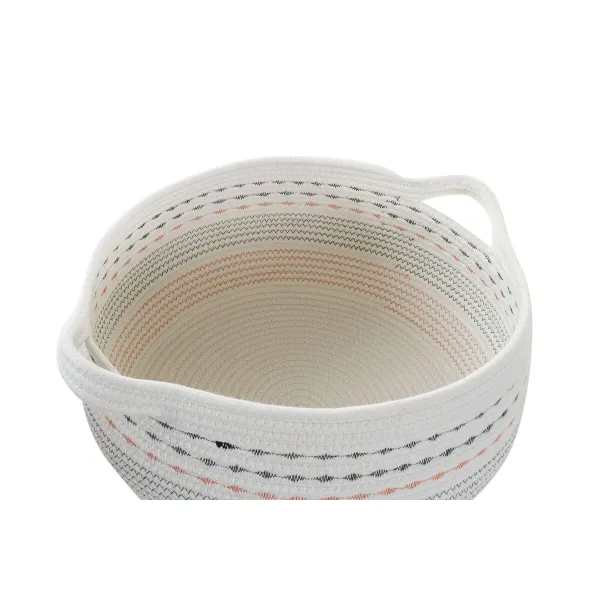 Grozs DKD Home Decor Balts Melns Oranžs 52 x 43 x 25 cm 3 Daudzums