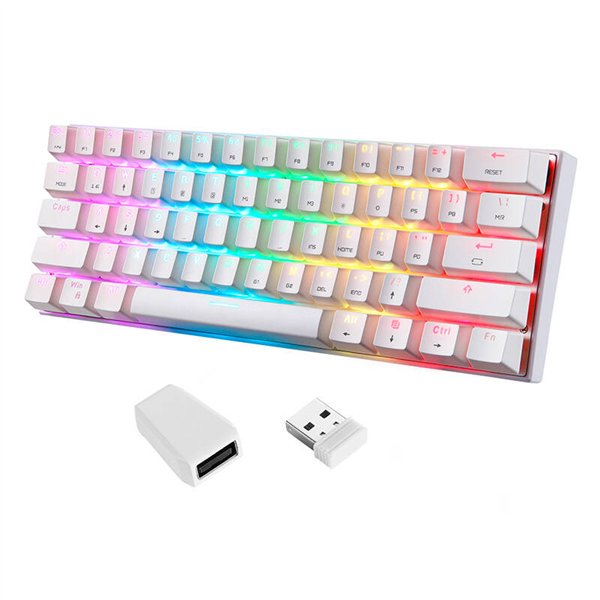 Motospeed SK62 Wireless Mechanical Keyboard White (blue switches)