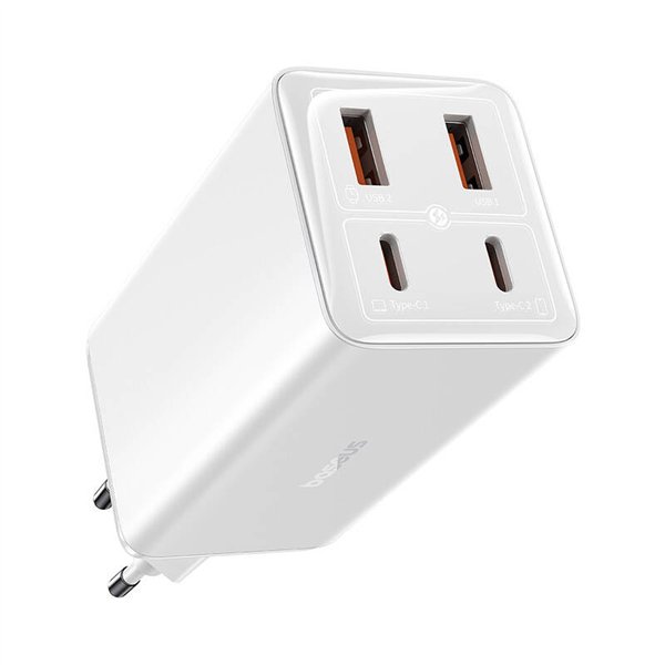 Wall charger Baseus GaN6 Pro 2xUSB-C + 2xUSB, 100W (white)