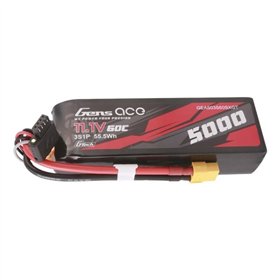 Gens ace G-Tech 5000mAh 11.1V 60C 3S1P Short-Size Lipo With XT60 Plug