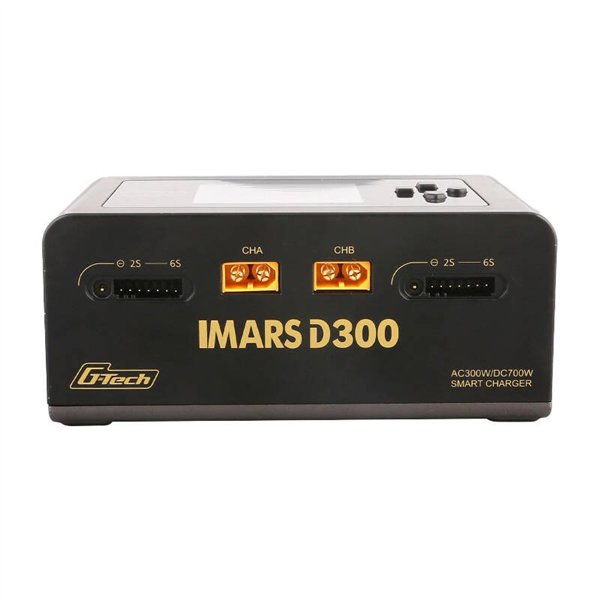 Gens Ace IMARS D300 G-Tech Channel AC/DC 300W/700W RC Battery Charger-EU Black