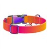 Nylon collar with QR code for Waudog gradient dog, orange , size XL