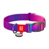 Waudog gradient nylon dog collar with QR code, purple , size XL