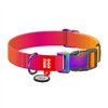 Waudog gradient nylon dog collar with QR code, orange , size M