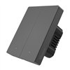 Smart WiFi wall switch SONOFF M5-2C-80 (2-channel, for frame, graphite)