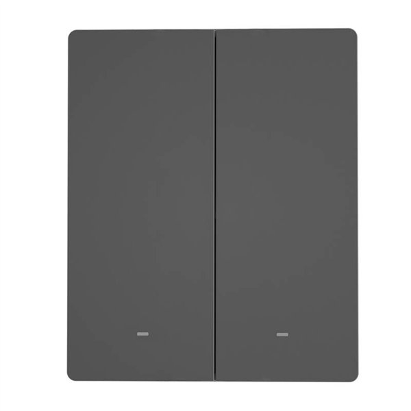 Smart WiFi wall switch SONOFF M5-2C-80 (2-channel, for frame, graphite)