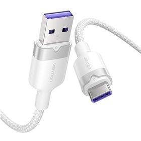 USB 2.0 A to USB-C 6A Vention CTOWF 1M cable (white)
