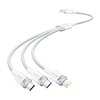 USB 2.0 A to 3-in-1 6A cable Vention CTRWG 1.5M (white)