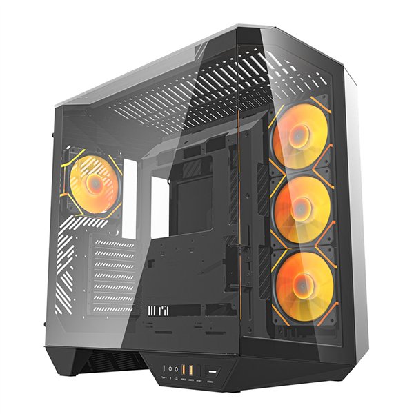 Darkflash DY470 computer case (black) + 4 fans + GPU bracket