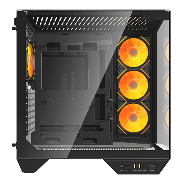 Darkflash DY470 computer case (black) + 4 fans + GPU bracket