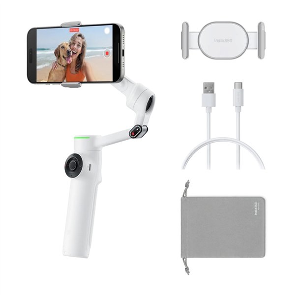 Insta360 Flow 2 Pro AI Tracker Stabilizer Bundle (white)