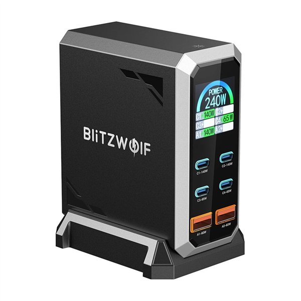 Blitzwolf BW-S31 2xUSB-A, 4xUSB-C, PD, 240W network charger.