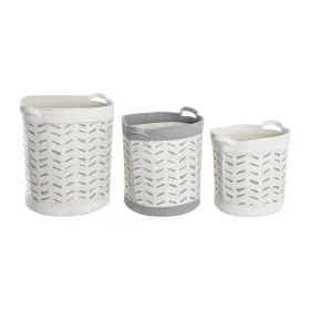 Grozs DKD Home Decor Balts Pelēks 35 x 35 x 40 cm 3 Daudzums