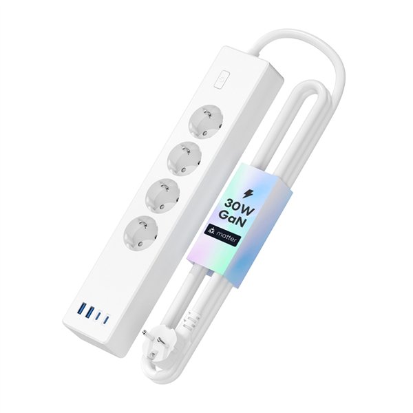 Meross MSP844(EU) smart fast charging power strip, 4 outlets + 2x USB-A + 2x USB-C (Matter)