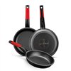 Teflona panna BRA A411222 Ø 22 cm Melns Sarkans Nerūsējošais tērauds Alumīnijs
