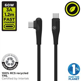 USB-C - USB-C kabelis Muvit for Change Juoda 1,2 m