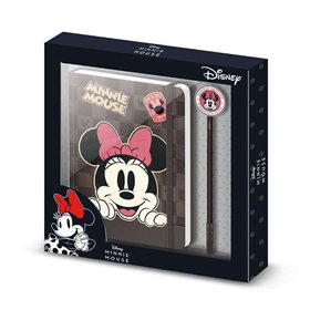 Diary with accessories Minnie Mouse Brown 22,4 X 2,2 X 23,2 cm