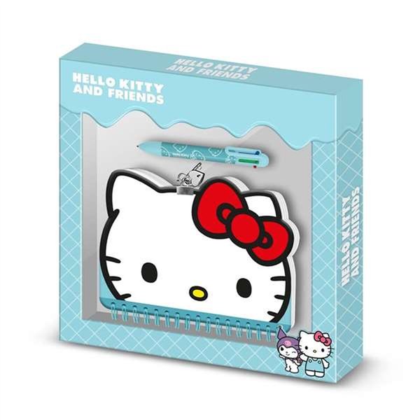Dienoraštis su aksesuarais Hello Kitty Mėlyna 24 x 23 x 2,5 cm