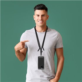 Mobilusis Telefonas Lanyard Muvit for Change Juoda