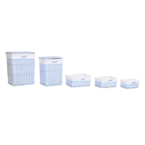 Korisetti DKD Home Decor Sininen Celeste korihuonekalut Lasten 44 x 34 x 56 cm 5 Kappaletta