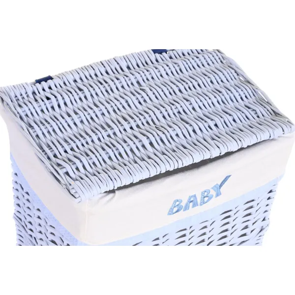 Set of Baskets DKD Home Decor Blue Celeste wicker Children's 44 x 34 x 56 cm 5 Pieces