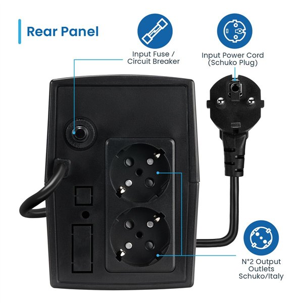 Nepertraukiamo Maitinimo šaltinio Sistema Interaktyvi UPS Ewent EW3995 390 W