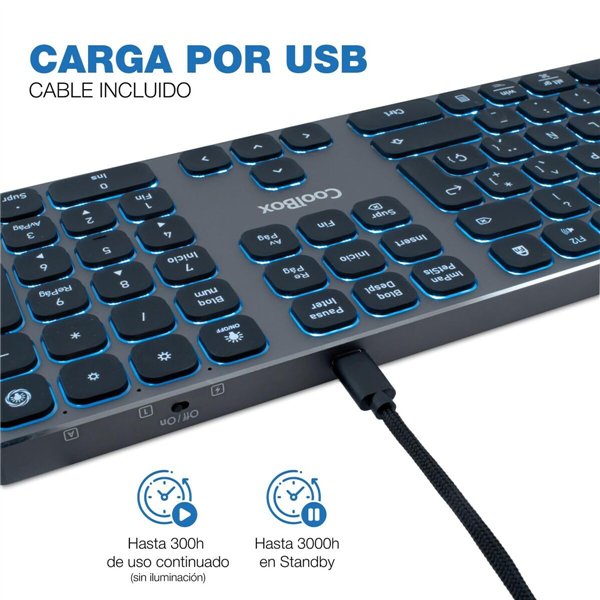 Klaviatūra ir pelė CoolBox COO-TEW02-BKB Juoda