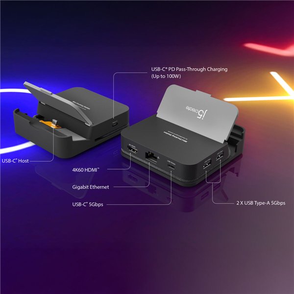 USB-разветвитель j5create JCD624-N Чёрный Серый