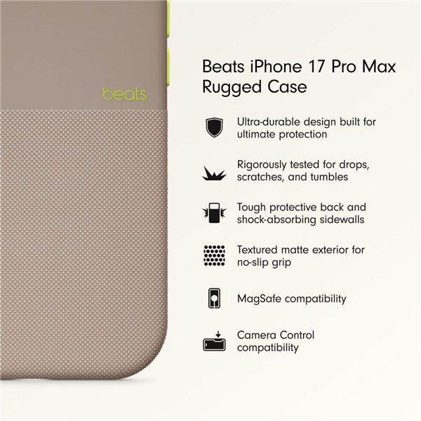 Mobiliojo telefono dėklas Beats iPhone 17 Pro Max Pilka Apple