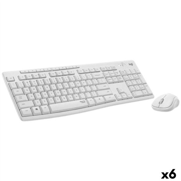 Клавиатура и мышь Logitech Белый Испанская Qwerty (6 штук)