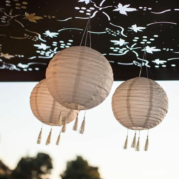 Lantern set Lumisky HIMALAYA Beige Ø 30 cm 3 Pieces