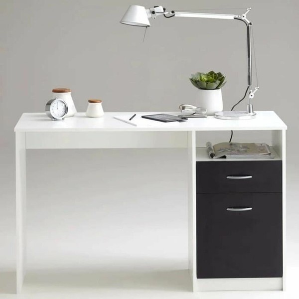 rakstāmgalds FMD JACKSON  Balts Melns 123 x 76,5 x 50 cm Koks