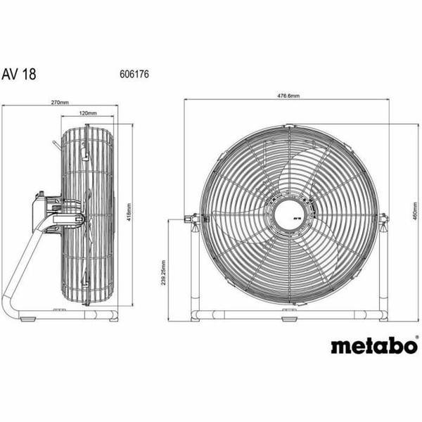 Напольный вентилятор Metabo AV 18 Белый