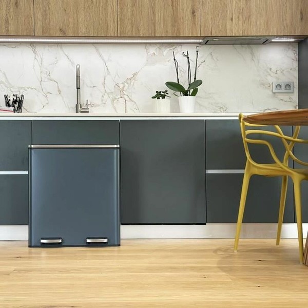Jäteastia Kitchen Move Harmaa Ruostumaton teräs 60 L