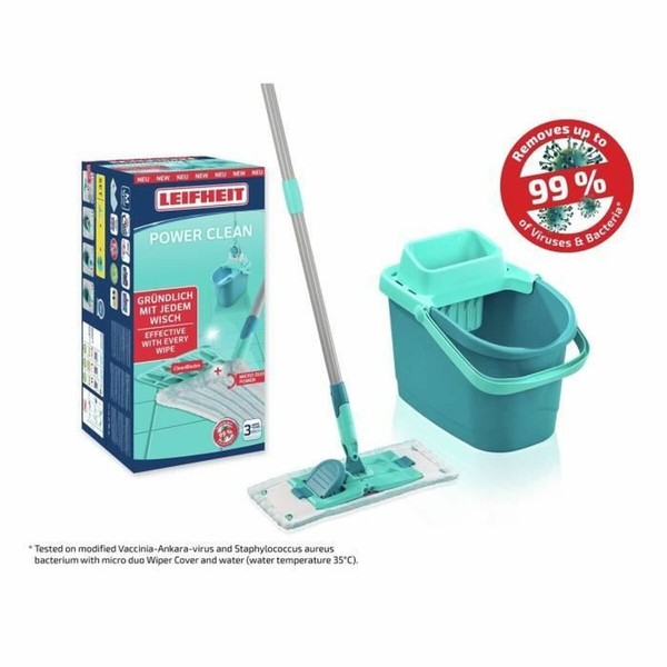 Mop with Bucket Leifheit PowerClean Turkoosi